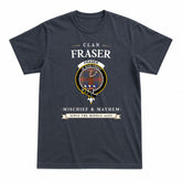 Fraser (of Lovat) Hunting Modern Tartan Crest Mischief and Mayhem T-shirt