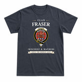 Fraser (of Lovat) Weathered Tartan Crest Mischief and Mayhem T-shirt