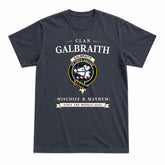 Galbraith Modern Tartan Crest Mischief and Mayhem T-shirt