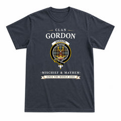 Gordon Weathered Tartan Crest Mischief and Mayhem T-shirt
