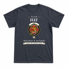 Hay Modern Tartan Crest Mischief and Mayhem T-shirt
