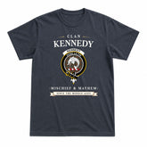 Kennedy Weathered Tartan Crest Mischief and Mayhem T-shirt