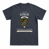 Leslie Hunting Tartan Crest Mischief and Mayhem T-shirt