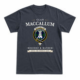 MacCallum Modern Tartan Crest Mischief and Mayhem T-shirt