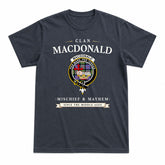 MacDonald Ancient Tartan Crest Mischief and Mayhem T-shirt