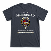 MacDonald Modern Tartan Crest Mischief and Mayhem T-shirt