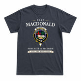 MacDonald of the Isles Hunting Modern Tartan Crest Mischief and Mayhem T-shirt