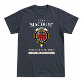 MacDuff Ancient Tartan Crest Mischief and Mayhem T-shirt