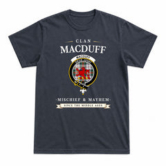 MacDuff Dress Ancient Tartan Crest Mischief and Mayhem T-shirt