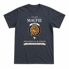 MacFie Ancient Tartan Crest Mischief and Mayhem T-shirt
