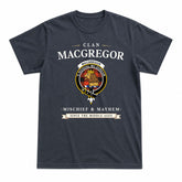 MacGregor Rob Roy Ancient Tartan Crest Mischief and Mayhem T-shirt