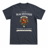 MacIntosh Modern Tartan Crest Mischief and Mayhem T-shirt