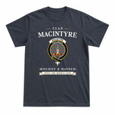 MacIntyre Ancient Tartan Crest Mischief and Mayhem T-shirt