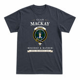 MacKay Modern Tartan Crest Mischief and Mayhem T-shirt