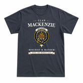 MacKenzie Weathered Tartan Crest Mischief and Mayhem T-shirt