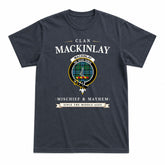 MacKinlay Ancient Tartan Crest Mischief and Mayhem T-shirt
