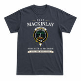 MacKinlay Modern Tartan Crest Mischief and Mayhem T-shirt