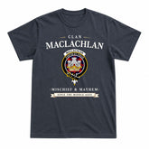 MacLachlan Modern Tartan Crest Mischief and Mayhem T-shirt