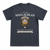 MacLachlan Weathered Tartan Crest Mischief and Mayhem T-shirt