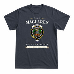 MacLaren Weathered Tartan Crest Mischief and Mayhem T-shirt