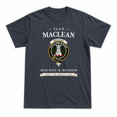 MacLean Hunting Tartan Crest Mischief and Mayhem T-shirt