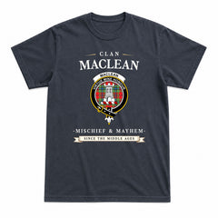 MacLean of Duart Modern Tartan Crest Mischief and Mayhem T-shirt