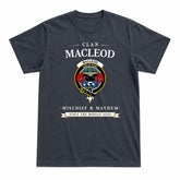 MacLeod of Harris Ancient Tartan Crest Mischief and Mayhem T-shirt