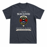 MacLeod of Harris Modern Tartan Crest Mischief and Mayhem T-shirt