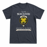 MacLeod of Lewis Modern Tartan Crest Mischief and Mayhem T-shirt