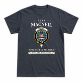 MacNeil of Barra Ancient Tartan Crest Mischief and Mayhem T-shirt