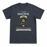 MacNeil of Barra Modern Tartan Crest Mischief and Mayhem T-shirt