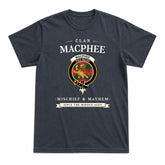 MacPhee Modern Tartan Crest Mischief and Mayhem T-shirt