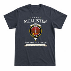 McAlister Modern Tartan Crest Mischief and Mayhem T-shirt