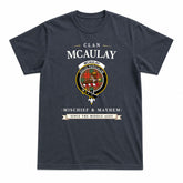 McAulay Ancient Tartan Crest Mischief and Mayhem T-shirt