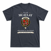 McAulay Modern Tartan Crest Mischief and Mayhem T-shirt