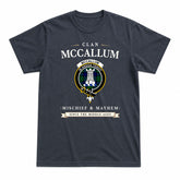 McCallum Modern Tartan Crest Mischief and Mayhem T-shirt