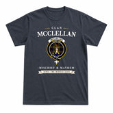 McClellan Modern Tartan Crest Mischief and Mayhem T-shirt