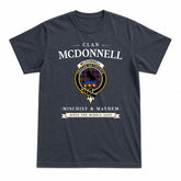 McDonnell of Glengarry Modern Tartan Crest Mischief and Mayhem T-shirt