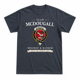 McDougall Modern Tartan Crest Mischief and Mayhem T-shirt