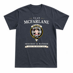 McFarlane Black - White Tartan Crest Mischief and Mayhem T-shirt
