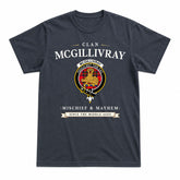 McGillivray Modern Tartan Crest Mischief and Mayhem T-shirt