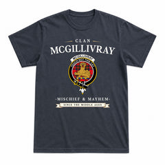 McGillivray Modern Tartan Crest Mischief and Mayhem T-shirt