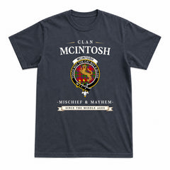 McIntosh Modern Tartan Crest Mischief and Mayhem T-shirt