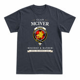 McIver Modern Tartan Crest Mischief and Mayhem T-shirt