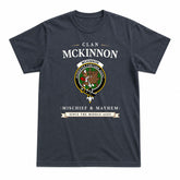 McKinnon Hunting Modern Tartan Crest Mischief and Mayhem T-shirt
