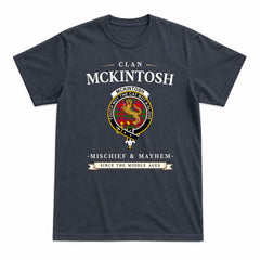 McKintosh Modern Tartan Crest Mischief and Mayhem T-shirt