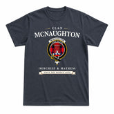 McNaughton Modern Tartan Crest Mischief and Mayhem T-shirt