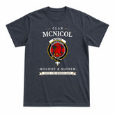 McNicol (of Scorrybreac) Tartan Crest Mischief and Mayhem T-shirt