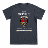 McPhail Clan Tartan Crest Mischief and Mayhem T-shirt