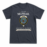 McPhail Hunting Ancient Tartan Crest Mischief and Mayhem T-shirt